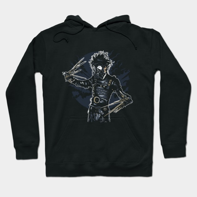 Gas Mask Scissorhands Hoodie by drewbacca